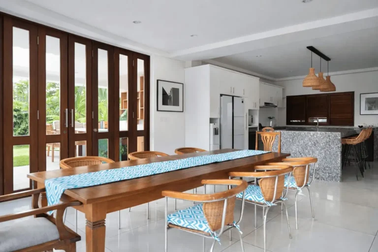 modern dining and kitchen space