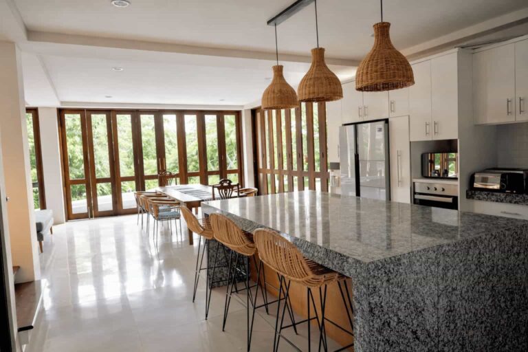 tropical kitchen and dining oasis